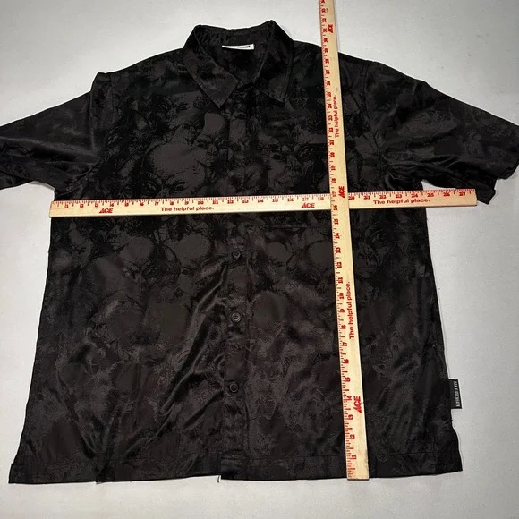 HAN KJOBENHAVN Shirt‎ Men XL Black Alien All Over Print Satin Festival EDM Club
